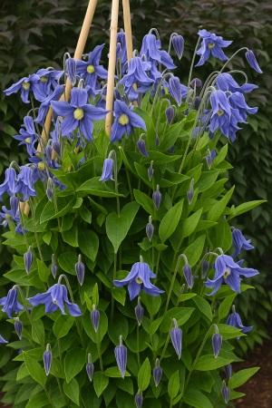 Powojnik całolistny (Clematis integrifolia) – bylina ogrodowa, miododajna, łatwa w uprawie